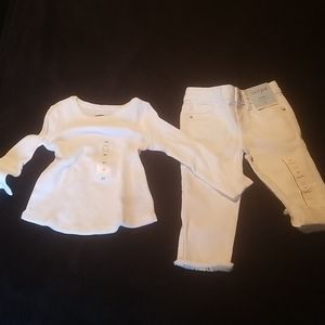 Clean White toddler thermal and capri set